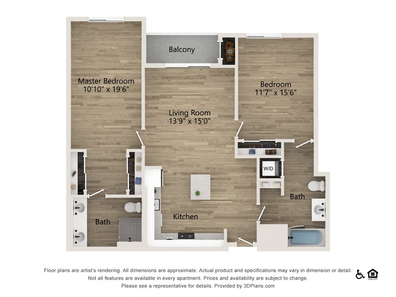 two bedroom two bath 1389 SF two bedroom two bath